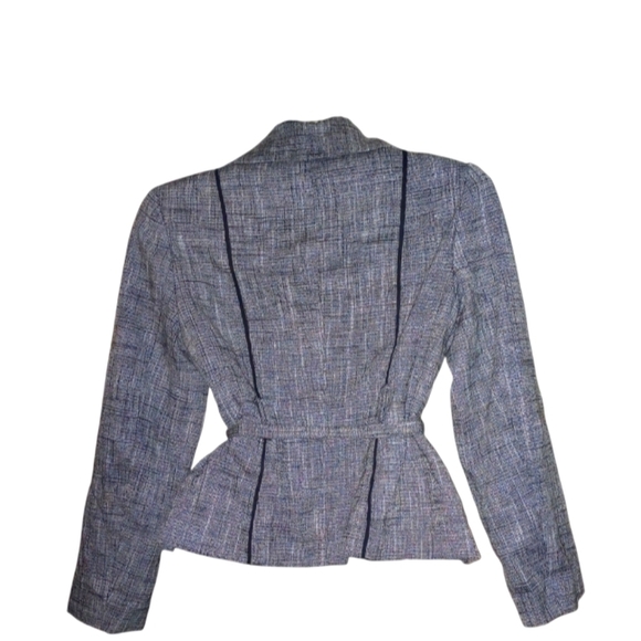 Trenz Petite Jacket. Tweed Look Classic Elegance. Linen and Cotton. Lined. Large - Picture 2 of 6